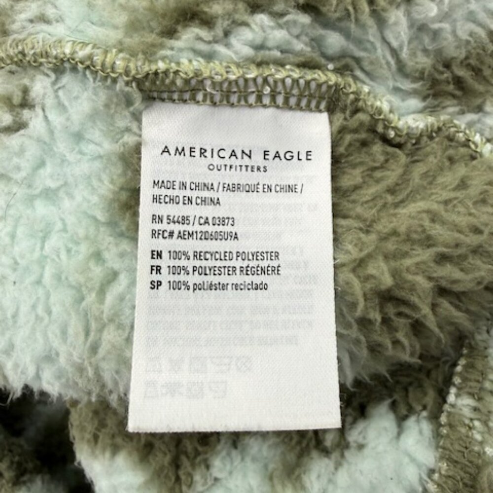 American Eagle Seriously Huggable Oversized Sherpa Jacket XS/S‎ Cozy Teddy Zip - Picture 5 of 8